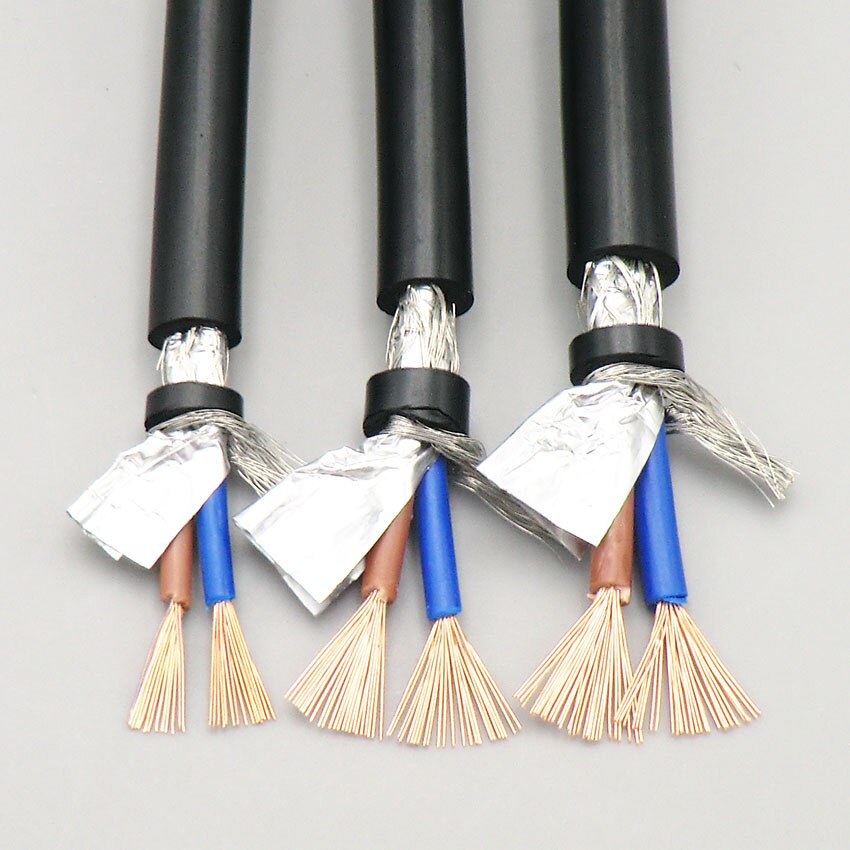 Shielded Wire Sheath Cable 2, 3, 4 Core 0.5mm² with Pure Oxygen Free Copper Double Shield Signal Control Wire RVVP