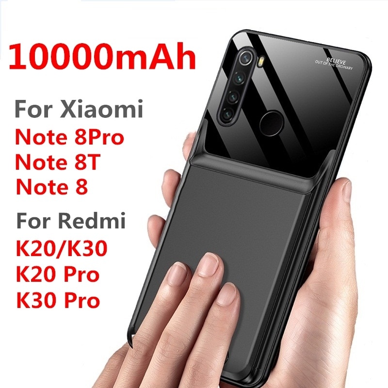 10000Mah Battery Charger Case For Xiaomi Redmi Note 8T Note 8 8 Pro K20 K20 Pro K30 K30 Pro Battery External Backup Power Bank