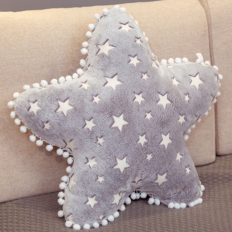 Lysende materiale plys himmel puder sovende glødende stjerne månen pude værelse barneseng indretning natur pude blød appease baby legetøj: 60cm stjerne