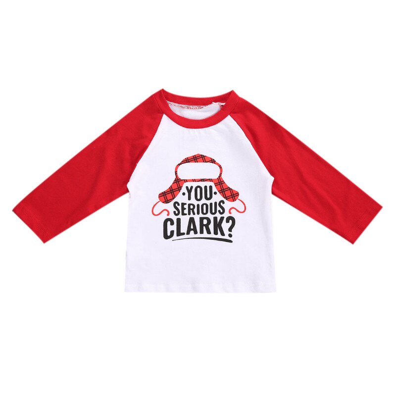 Vêtements de noël printemps-automne pour bébés, hauts à manches longues, cousus en couleur, col rond, impression de lettres, pour petit garçon et fille: 80