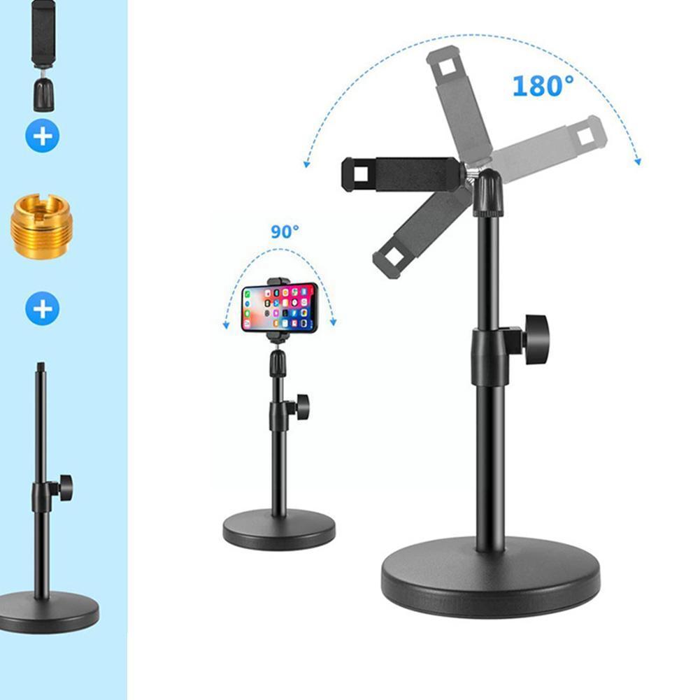 Microphone Stand Cell Phone Holder Phone Clip Mic Clamp Adjustable Table Mic Stand With Base For Conference Speech M3h7