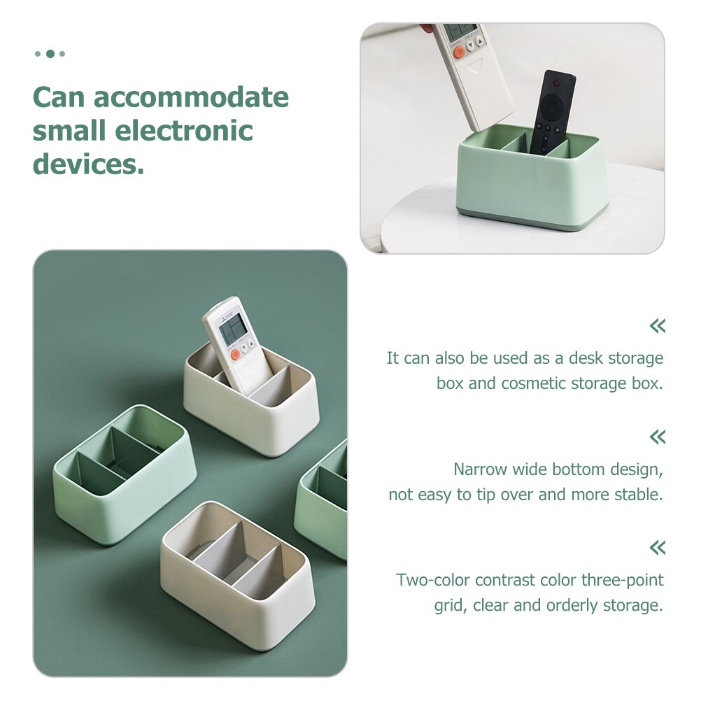 Media Accessory Storage Holder Desk Organizers 3 Compartments Storage Container