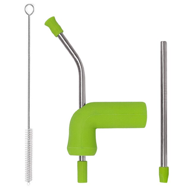 Snorkel-embudo de doble esnórquel para beber cerveza, dispensador para fiestas, festivales, Bar, novedad: 1 set green