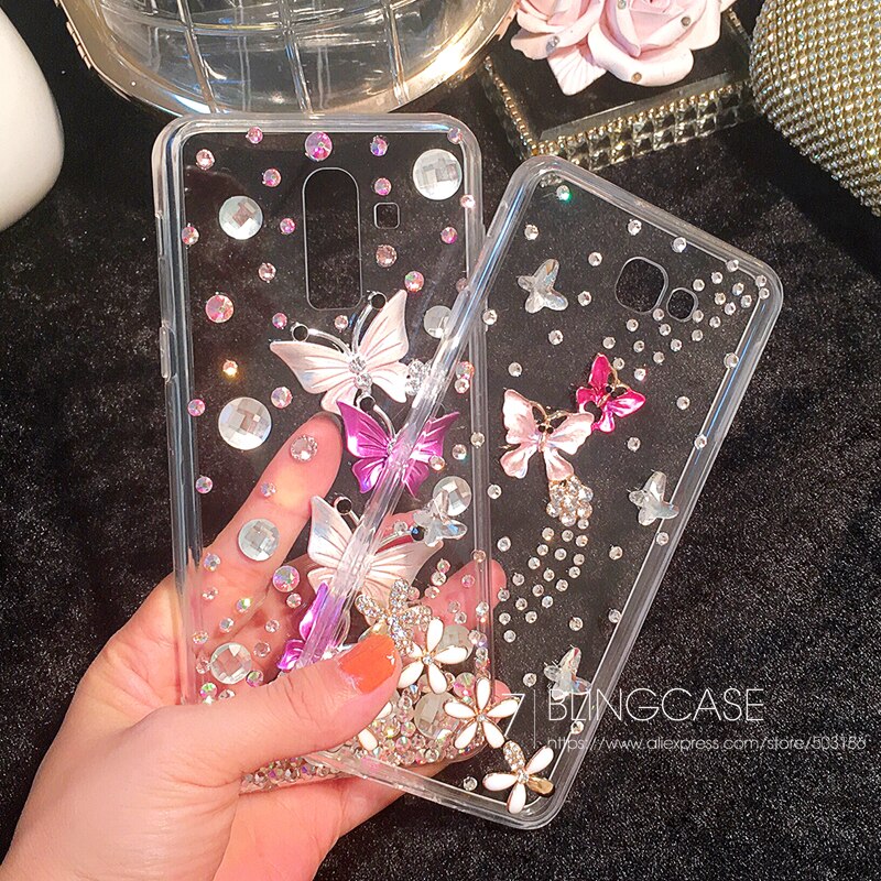 Vlinder Diamond Rhinestone Case Cover Voor Oneplus 6 3 3T 5 5T 7 7T Pro Een Plus 3 5 6 6T 7