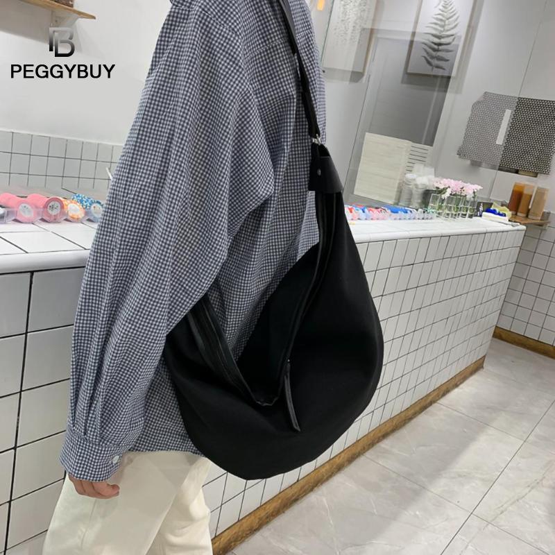 Dames Canvas Brief Grote Capaciteit Reistas Schoudertas Vrouwen Zakken Vrouwen Pure Kleur Schouder Messenger Bag