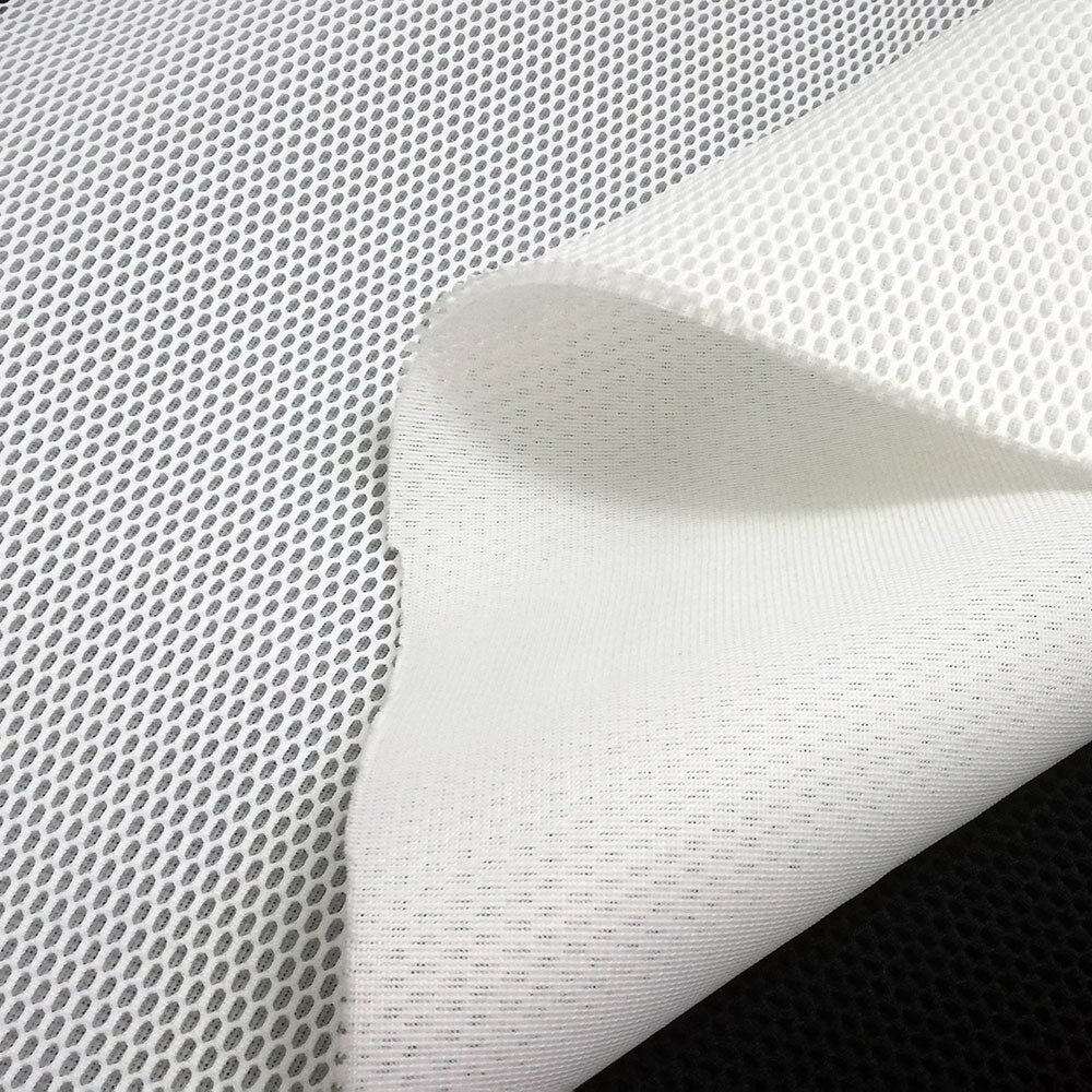 Zachte 3D Stereoscopische Sandwich Mesh Stof Witte Zeshoekige Luchtlaag Stof Netto Doek Naaien Kleding Doek Tissu