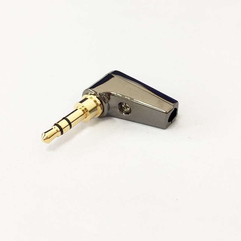 3.5mm retvinklet l-type stik stereohovedtelefonstik guldbelagt
