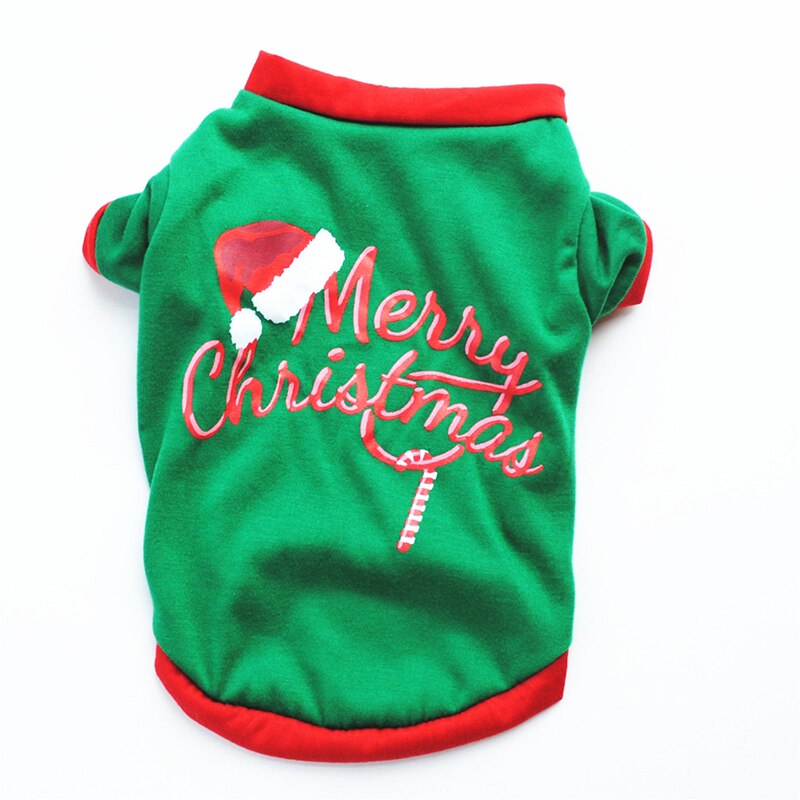 noël chien vêtements pour petit chien animal de compagnie Costumes de noël hiver manteau vêtements mignon chiot tenue pour chien Plus tailles Para Perro: green / S