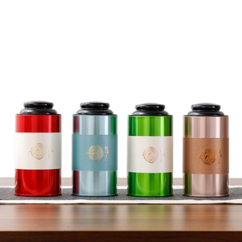 General Tea Tin Box 125g Tea Packaging Box Box Round Sealed Tin Can Household Metal Tea Set