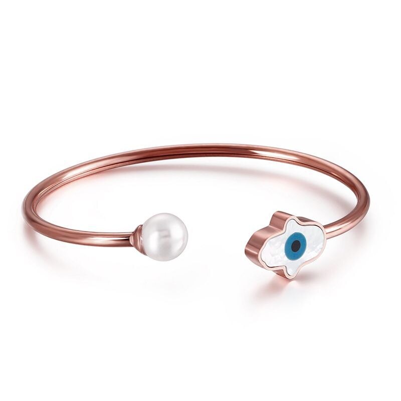 Rustfrit stål djævelens øje armbånd guld/rosa/sølv farve perle kvinde armringe armbånd til smykkefest