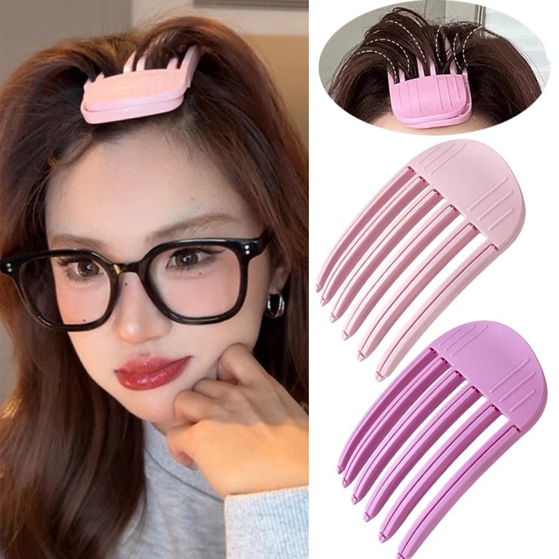 Peine con Clips de raíces de pelo esponjoso, peines de plástico para esculpir el viento, rizo de volumen Natural, 3 dientes, 6 dientes, artefactos superiores de calavera alta, peine de viento