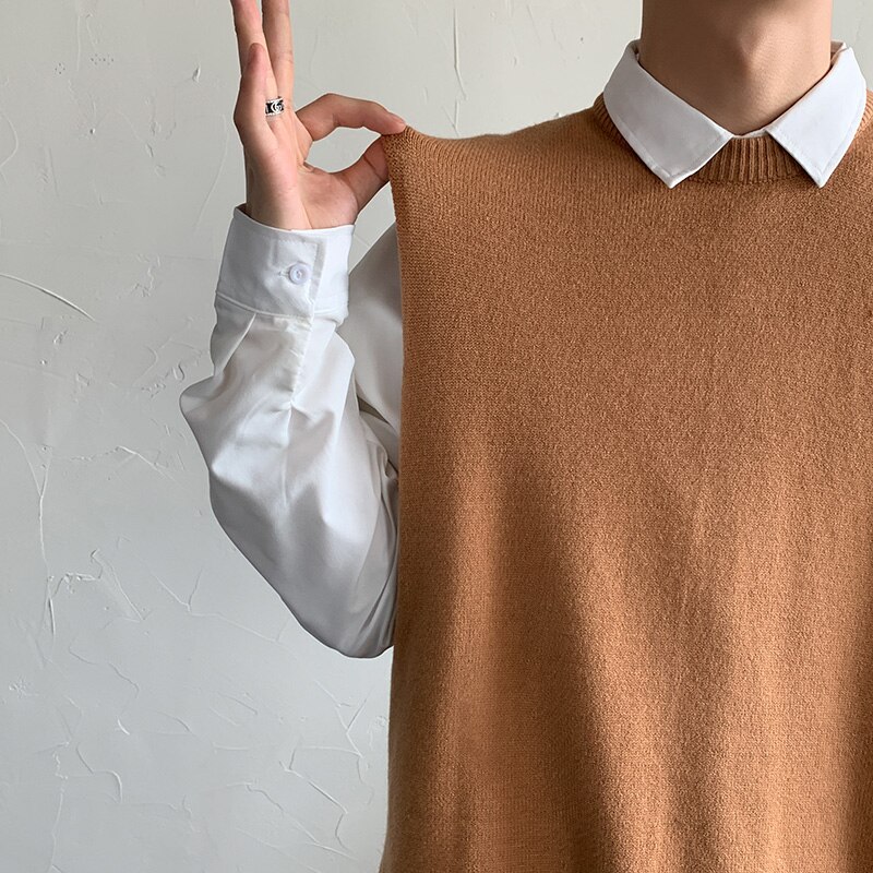 Pull Homme Col Rond Décontracté - Coupe Ample, Style Dégradé Simple, Idéal Pour Les Loisirs, L'université Et Les Voyages
