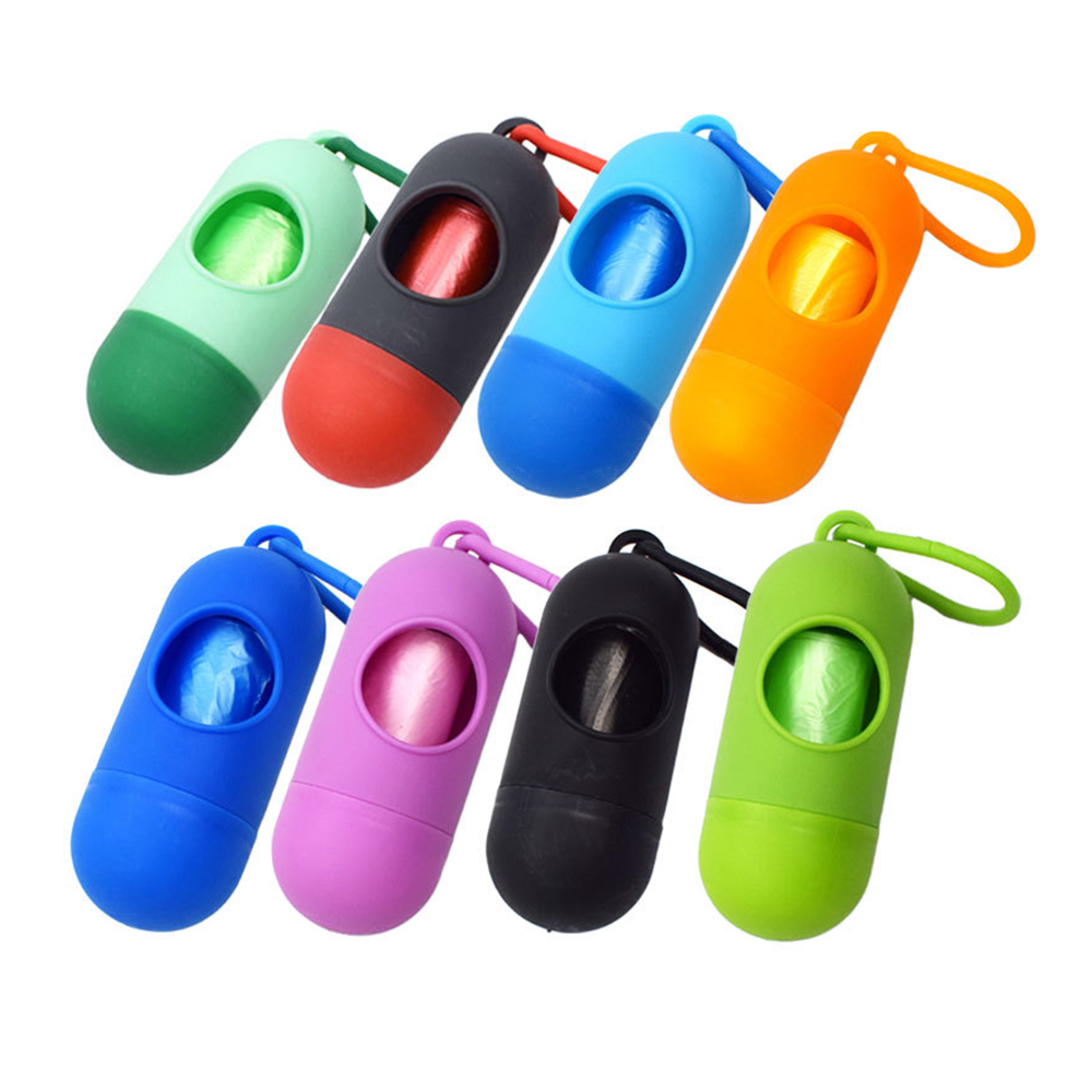 Pet garbage bag set practical garbage cleaning dispenser capsule-shaped cat and dog pet bucket garbage bag portable garbage bag