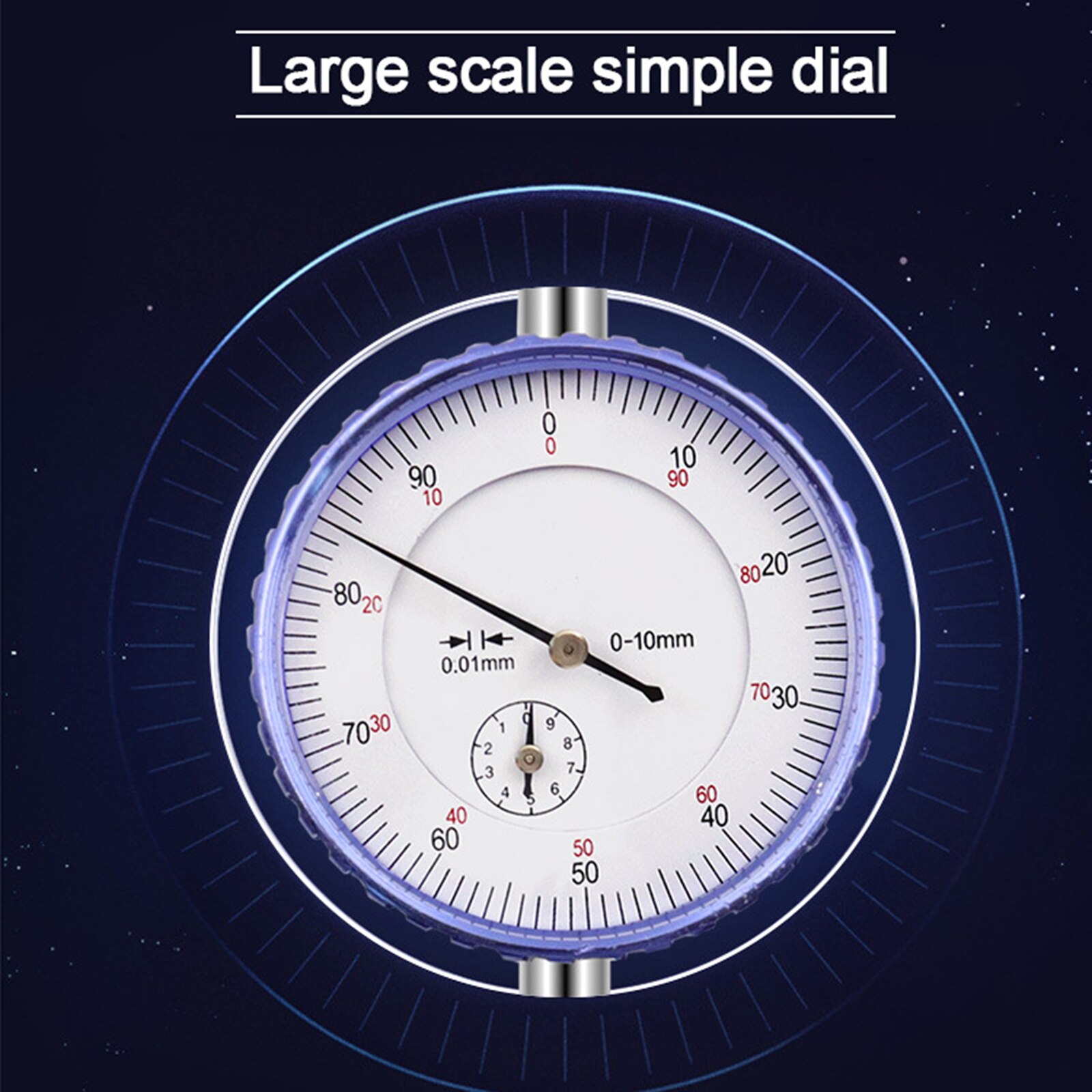 Precision Dial Indicator Gauge Dial Indicator Tool Indicator Table Indicator Analog Display 0.01mm 0-10mm Analysis Instruments