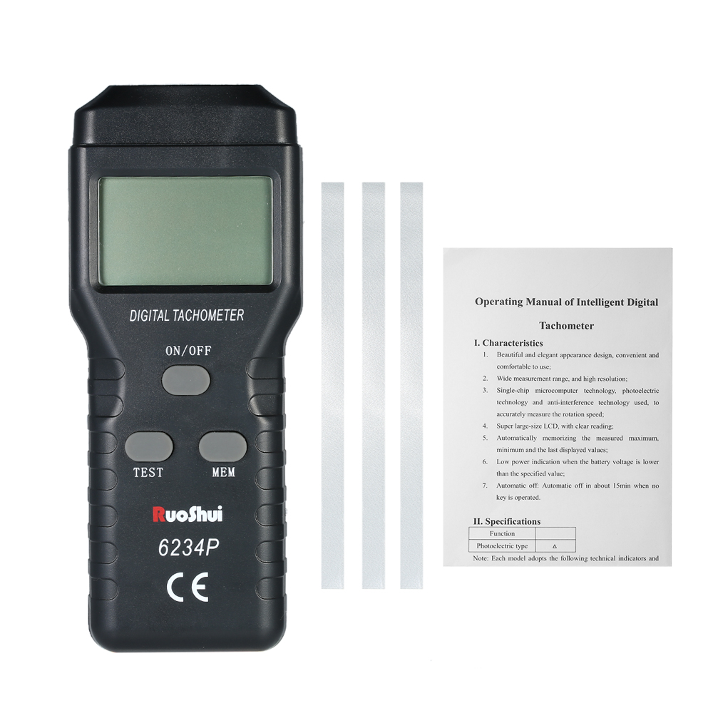 Handheld Digital Photo Tachometer Non-Contact Tach Range 2.5~99999RPM LCD Display Motor Speed Meter