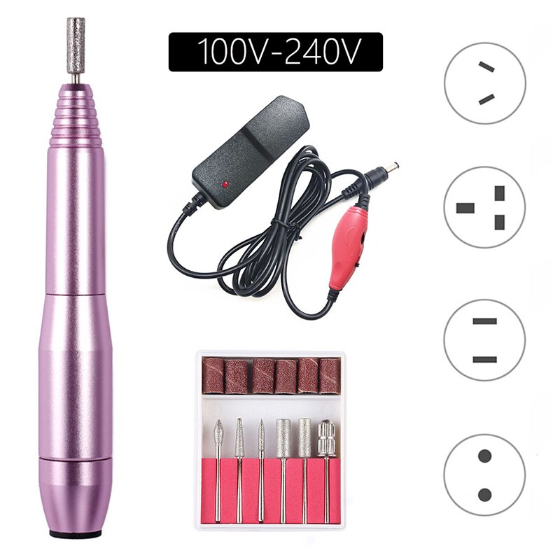 20000RPM Electric Nail Drill Machine Manicure Pedicure Drill Set Left Hand Nail Salon Drill Machine Nail Drill Polishing Machine: 20000 2 Way Alloy