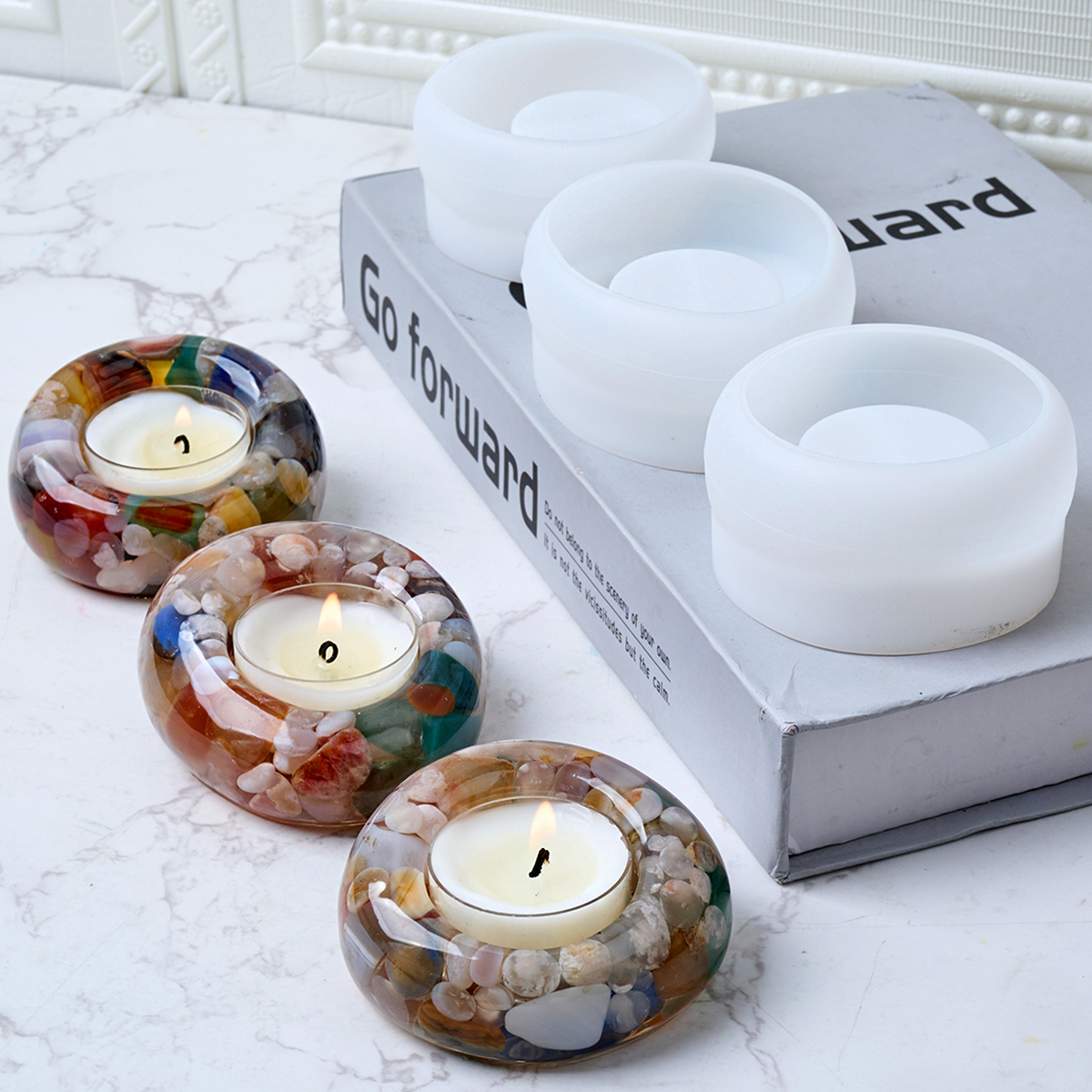 Portavelas de burbujas redondas, molde de silicona para bricolaje, Irregular, fabricación de adornos, yeso, resina de hormigón, moldes para manualidades