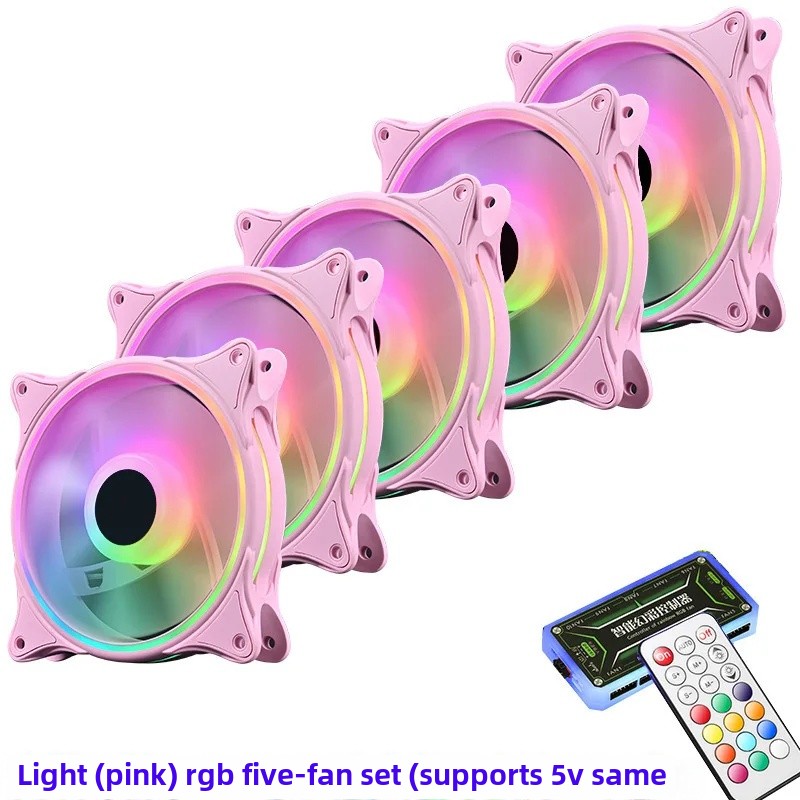 Desktop-Computer-Gehäuselüfter, 12 cm, RGB-Beleuchtung, Wasserkühlung, reine Farbe, Lüfter, Desktop-PC, Turmkühlersystem, Gaming-CPU-Kühlkörper: Silber