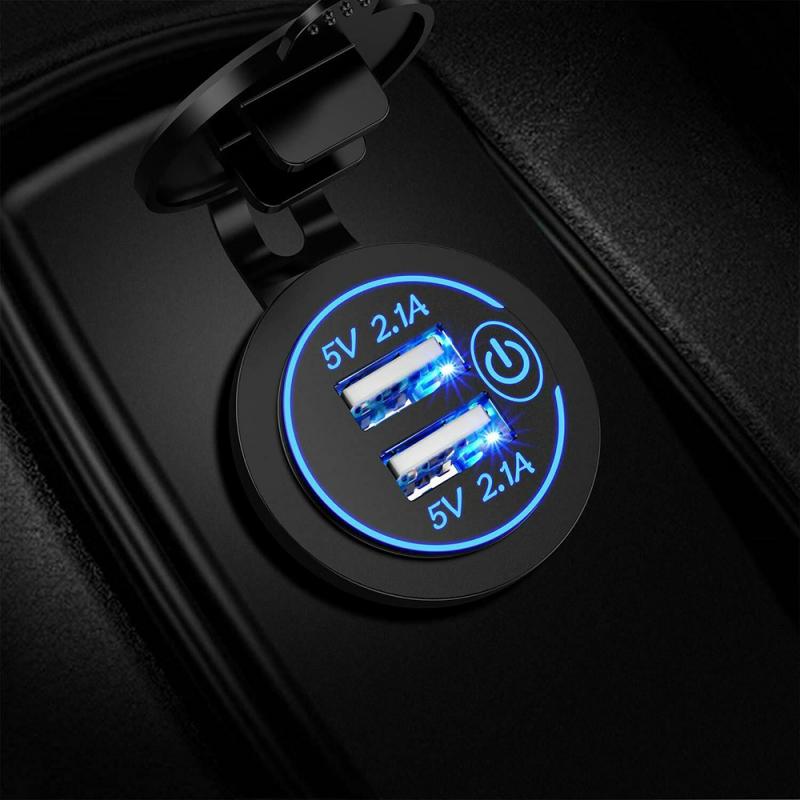 12v / 24v autoladers voor iphone, xiaomi, huawei, dubbele usb-autolader, sigarettenaanstekeradapter, inbouwlader