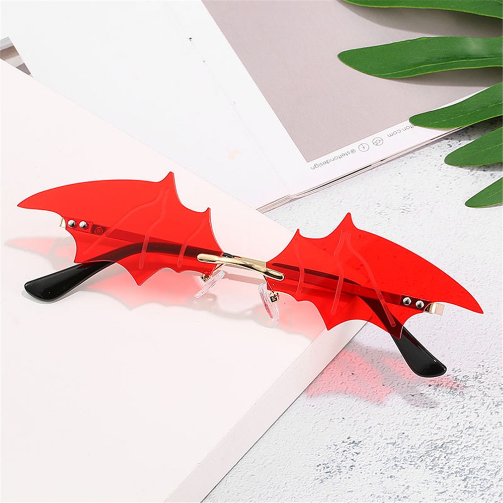 Zonnebril Voor Vrouwen Mannen Retro Randloze Vleermuis Vorm Zonnebril UV400 True Film Lens Eyewear Streetwear Trending