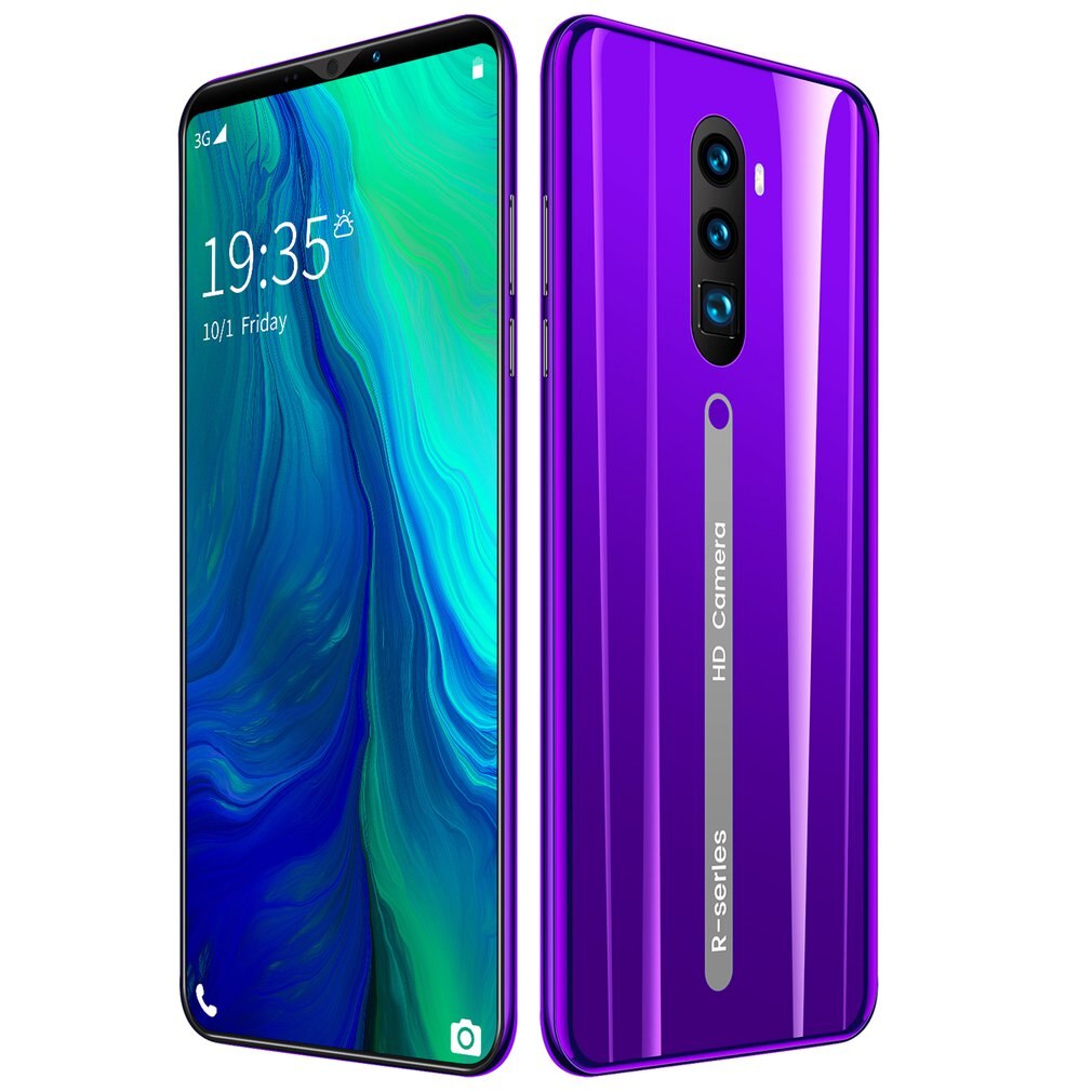 Rino3 Pro 5.8 Inch Scherm Android Telefoon Purple Water Screen Smartphone Effen Kleur Mobiele Telefoon Cool Vorm