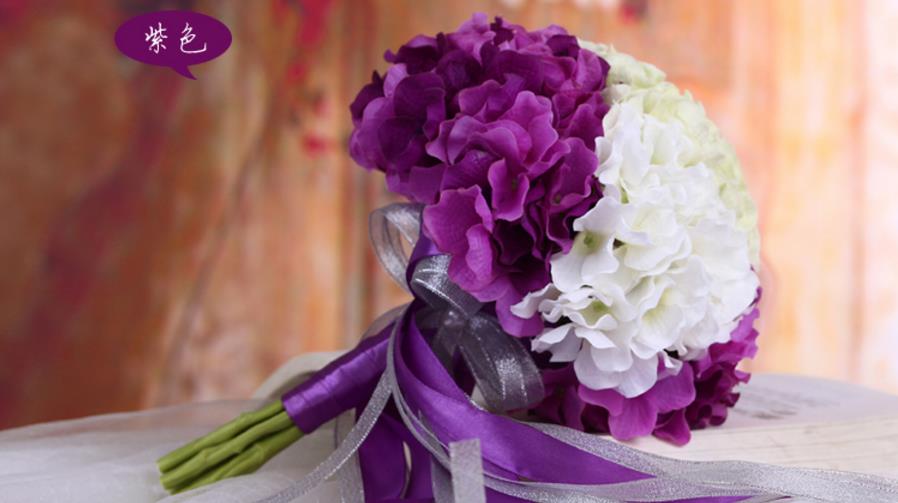 Avioliitto häät hortensia kimppu morsiamen ulompi hääkukkia rintakoruja kimppu mariage: Violetti
