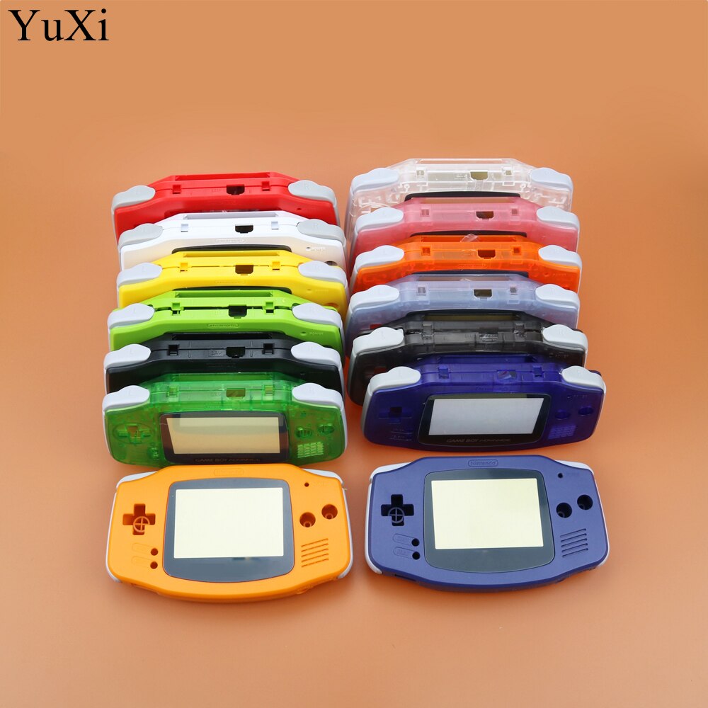 Full set housing shell cover case w/conductive rubber pad buttons+Screen Lens Protector for GameBoy Advance for GBA console