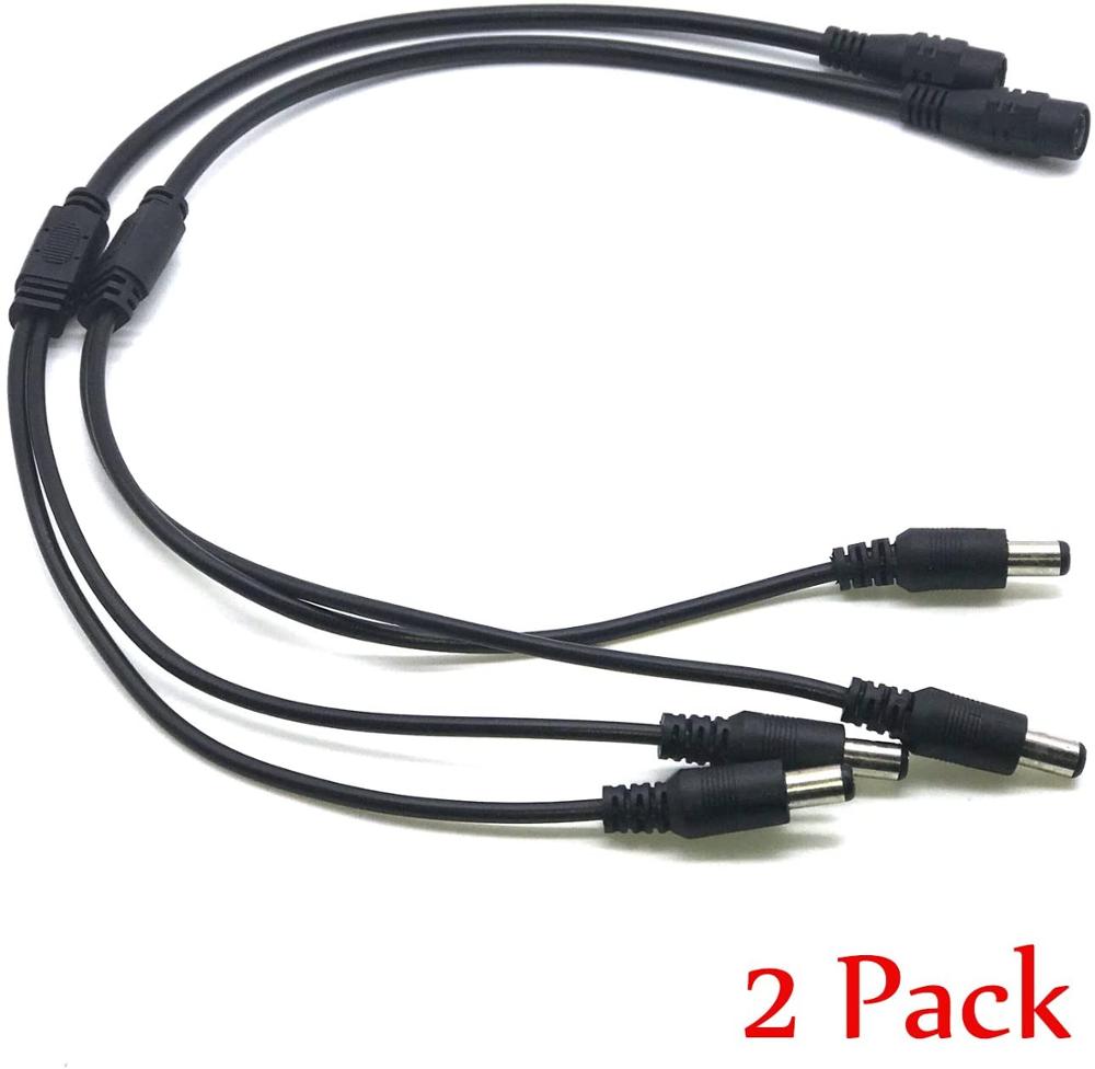 2 pakke 1 hun  to 2 han vejs dc strøm splitter kabel tønde stik 5.52.1mm til cctv kameraer led lys strip og mere