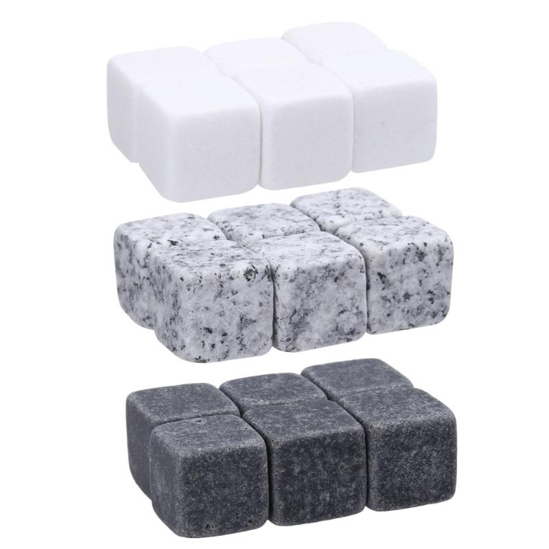 6 uds. 100% piedras naturales para Whisky, molde de hielo para Sipping, piedra para Whiskey cubo enfriador de Whisky, de boda, recuerdo, Barra de Navidad