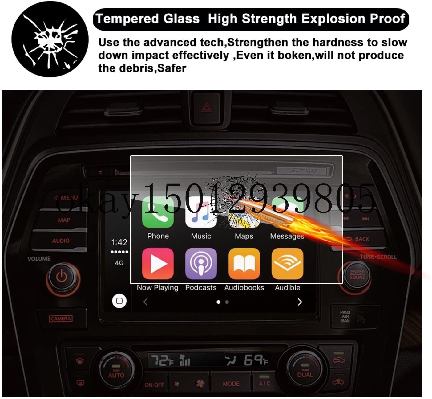 for Nissan Maxima 8-Inch Touch Screen Car Display Navigation Screen Protector, RUIYA HD Protective Film