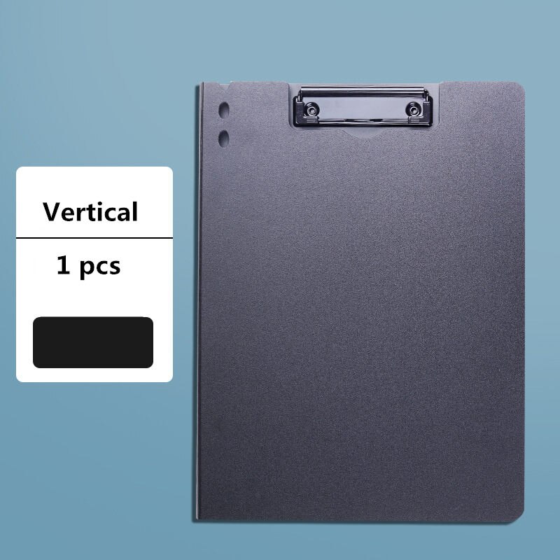 Retro Single-Double Clip Morandi A4 File Folder Writing Board Organizer for Documents Diary Planner Office Stationery Storage: B-Black