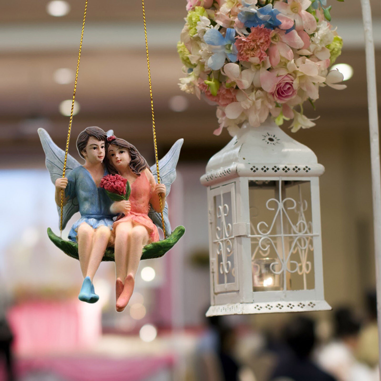 25# 1Pcs Fairy Angel Figurines Home Ornament Fairy Garden Miniatures Resin Beautiful Girl Figurines Wedding Souvenirs