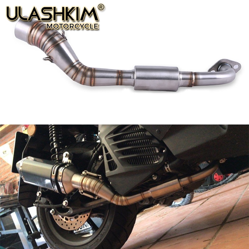 NMAX155 Motorcycle Exhaust Pipe Scooter Front of Exhaust Pipe Stainless Steel Slip On Full System For YAMAHA NMAX 155 N MAX 155