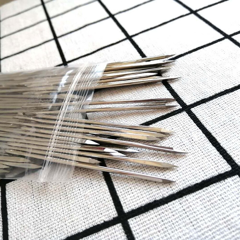 Aguja de acero inoxidable para coser cuero, herramientas de costura a mano, 4,4/5,2/5,8/7,0 cm, 20 Uds.