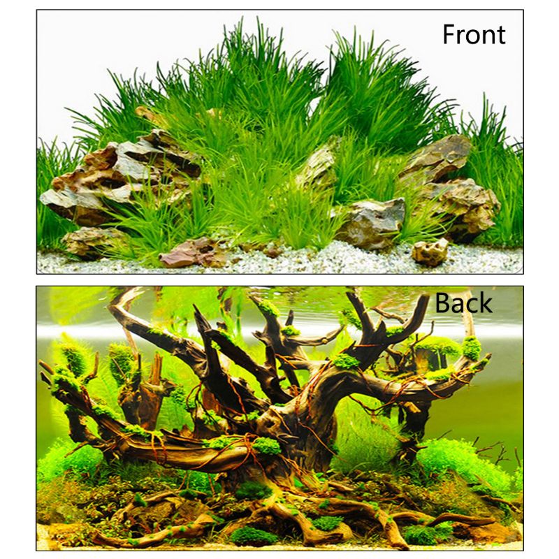 HD 3D Aquarium Background - Double Sided Landscape Sticker - Fits Tanks Up To 200 Gal