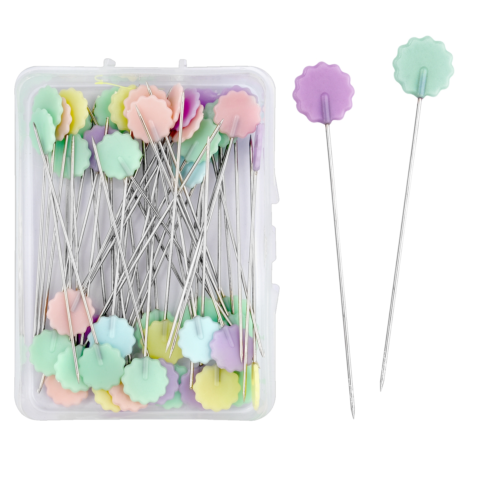 100/50 Uds. Alfileres de costura bordado herramientas para acolchar aguja fija alfileres de botón de Metal herramientas de accesorios de costura DIY: M / Gris oscuro