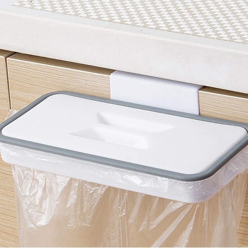 Trash Bag Holder Trash Rack Storage Organizer Trash Basket Hanging Portable Trash Bin For Drawer Cupboard Cabinet Door