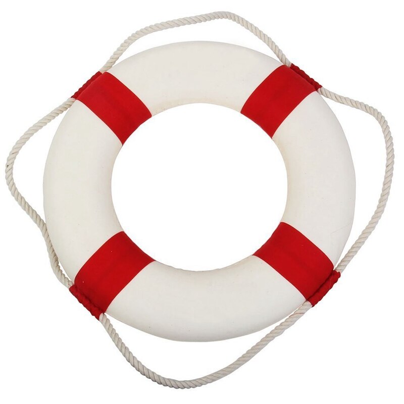 2 Stck Dekorative Willkommen ein Bord Nautische Rettungsring Ring Wandbehang Heimat Dekoration (Blau, 35cm & verrotten, 20cm)