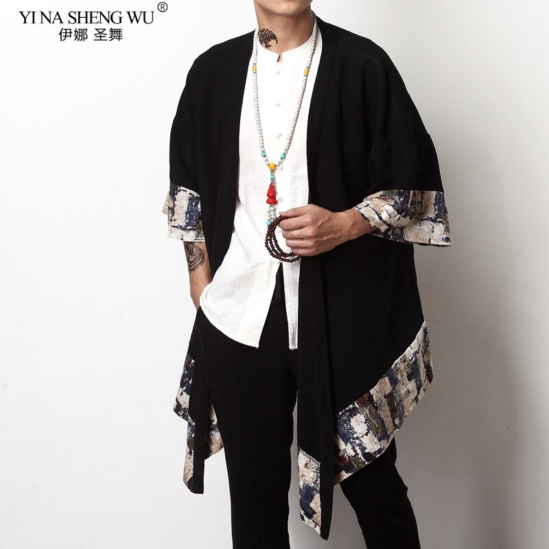 Kimono japonés cárdigan hombre Haori Yukata masculino disfraz de Samurai ropa Kimono chaqueta Kimono para hombre camisa Yukata Haori abrigo