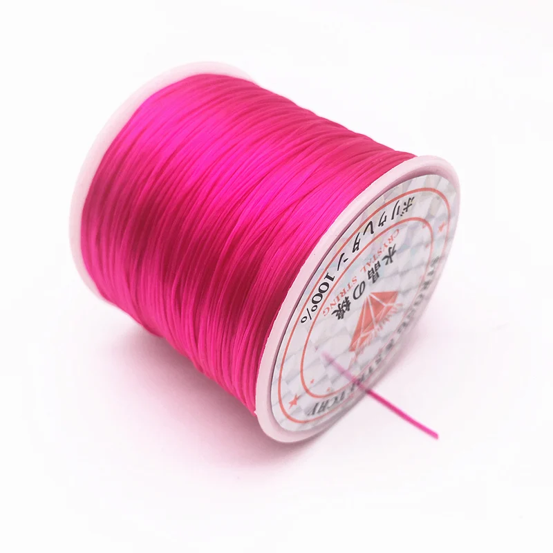 50M/Roll Bunte Flexible Elastische Kristall Linie Seil Schnur Für Schmuck Machen Perlen Armband Draht Angeln Gewinde Seil: rose