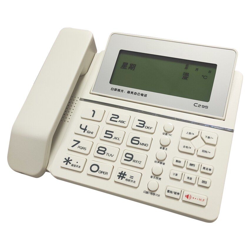 Thuis Vaste Telefoon Met Caller Id, Desktop Telefoon Vaste Voor Ouderen Met Backlit Grote Lcd-scherm, lederen Handset, Blacklist