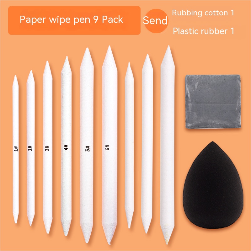 Blending Stumps and Tortillions Paper Art Blenders Sandpaper Pencil Set Sketch Sponge for Artist Charcoal Sketch Drawing Tools: PURPLE