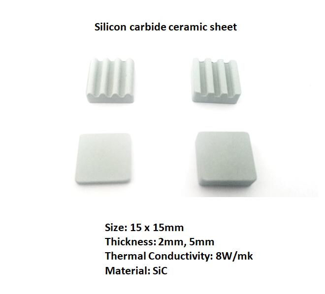 SiC heat sink thermal conductive plates micropore radiator 15*15mm Insulated Silicon Carbide Ceramic Sheet 50pcs/lot