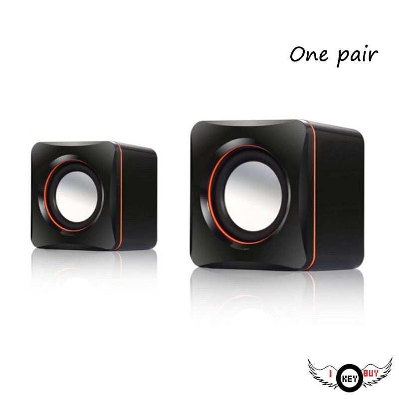 1 Pair USB 5V Computer Speakers Subwoofer 2.5W + 2.5W 4Ohm MP3 MP4 Digital Products Black I Key Buy