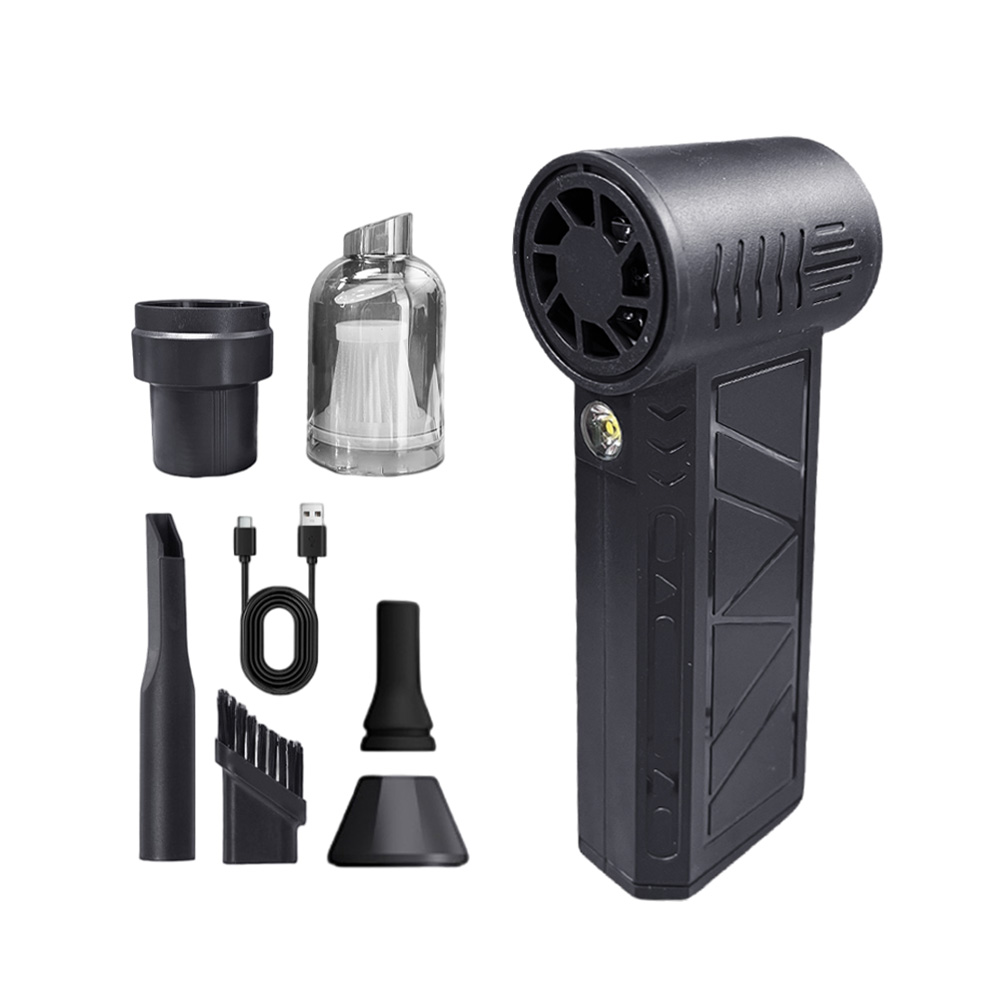 130000 RPM Mini Turbo Jet Fan plumero de aire eléctrico velocidad del viento ajustable Turbo ventilador violento recargable con luz limpieza del coche: Rojo