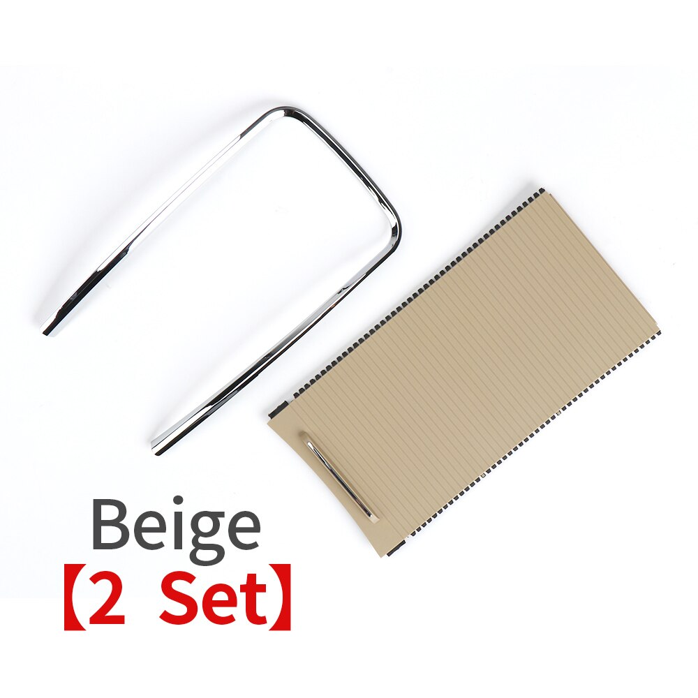 Persiana deslizante para coche Buick Lacrosse, Soporte para vasos, cubierta de persiana enrollable, caja de almacenamiento con reposabrazos, anillo embellecedor Chapado en tira,: Set Beige Silver