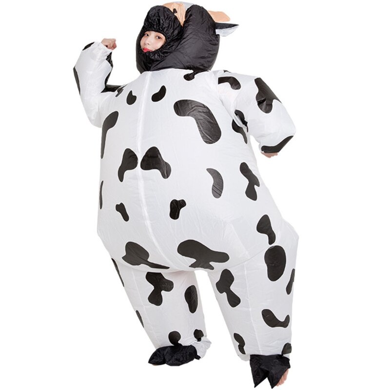 Cute Cartoon Cow Halloween Adult Cosplay Inflatable Suit Festive Party Clothing