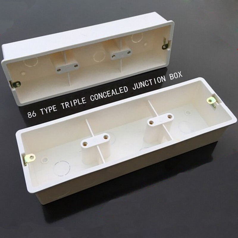 2 stuks 86 Type 3 Gang Bedrading Bodem Doos Triple Drie In Donkere Dozen Dikkere Stiksels Voor Muur Schakelaar Socket