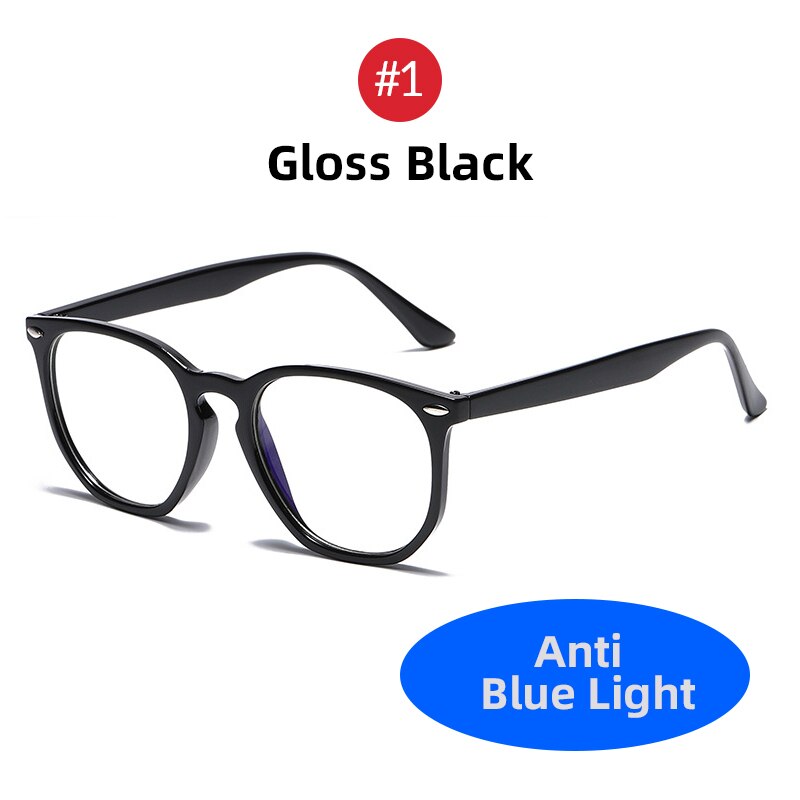VIVBEE Classic Square Blue Light Blocking Glasses Men Trending Transparent Frames Computer Unisex Anti Ray Gaming Glasses: 1 Gloss Black