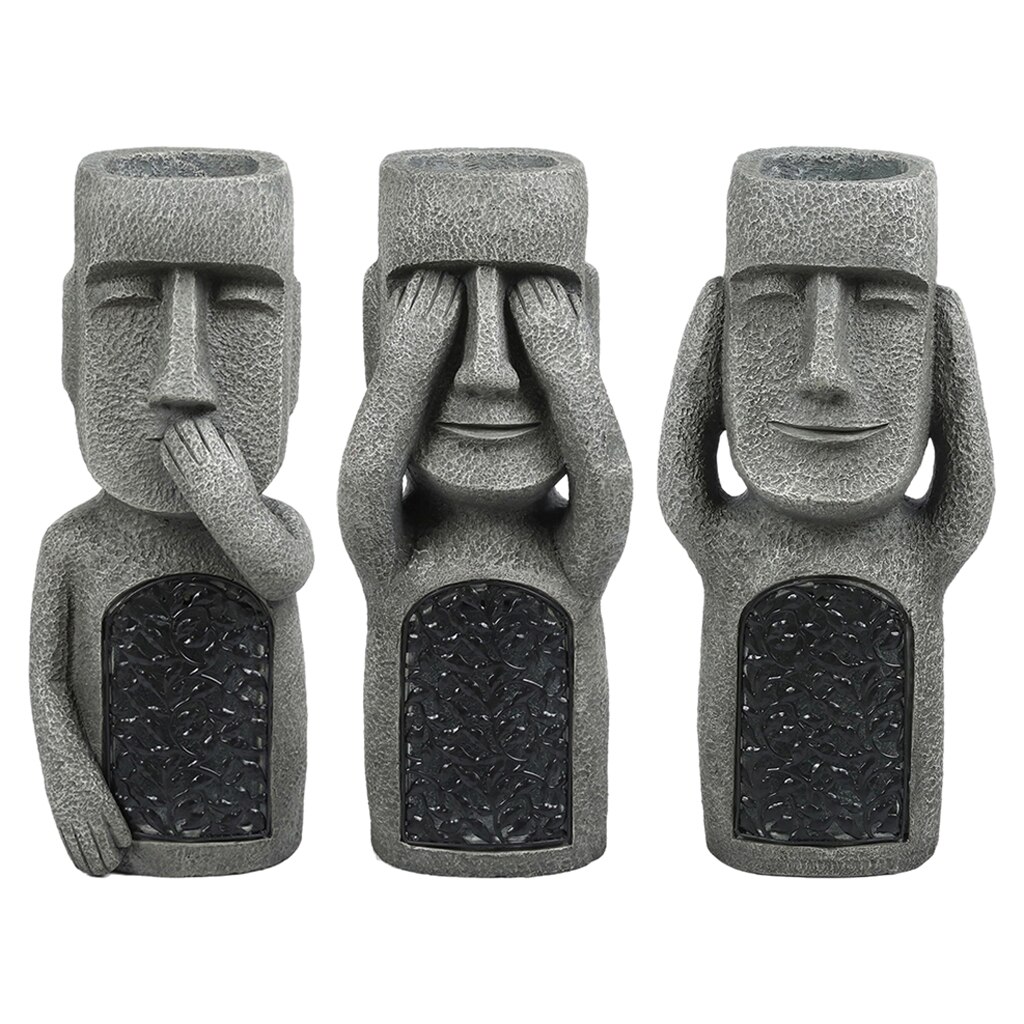 Durable Resin Easter Island Statue Funny Moai Sculpture Ornament for Home Decoration
